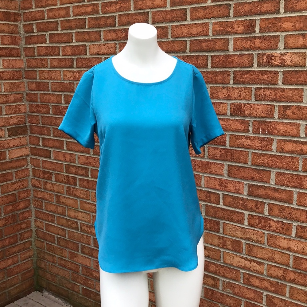 Blue plain blouse